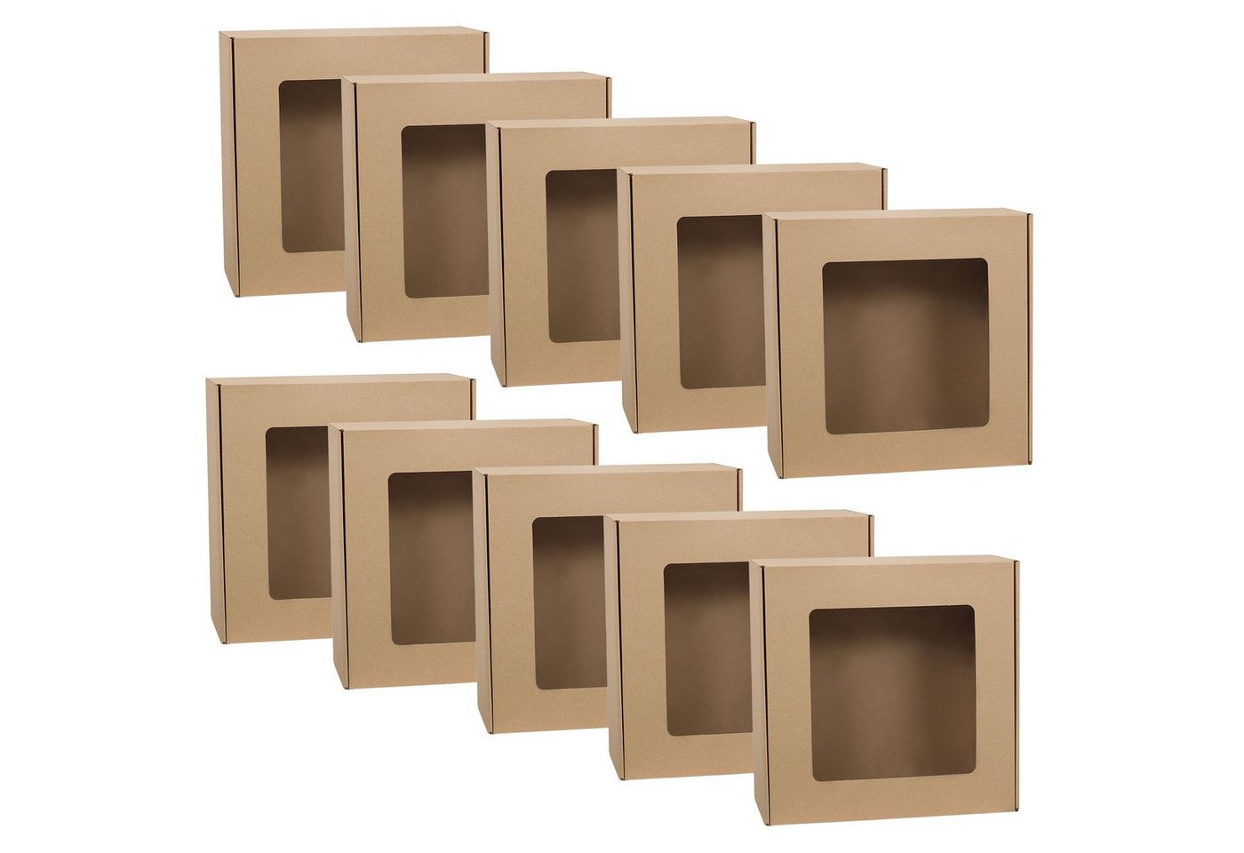 Sarcia.eu Geschenkbox Quadratische Geschenkbox mit Sichtfenster, Geschenkbox, 30x30x10cm x10 Sarcia.eu Geschenkbox Quadratische Geschenkbox mit Sichtfenster, Geschenkbox, 30x30x10cm x10 von Sarcia.eu