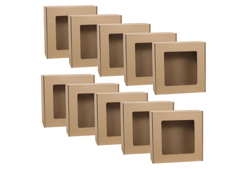 Sarcia.eu Geschenkbox Quadratische Geschenkbox mit Sichtfenster, Geschenkbox, 30x30x10cm x10 von Sarcia.eu