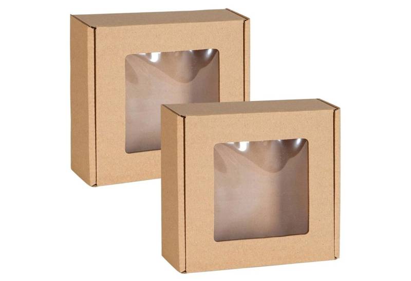 Sarcia.eu Geschenkbox Quadratische Geschenkbox mit Sichtfenster 13x13x4 cm x2 von Sarcia.eu