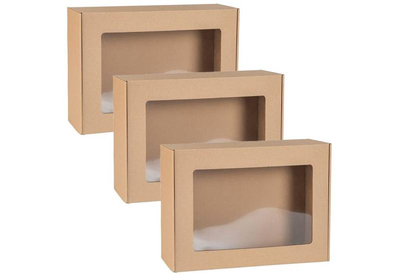 Sarcia.eu Geschenkbox Rechteckige Stanzverpackung mit Sichtfenster, Geschenkbox 45x30x10 cm (3 St) von Sarcia.eu
