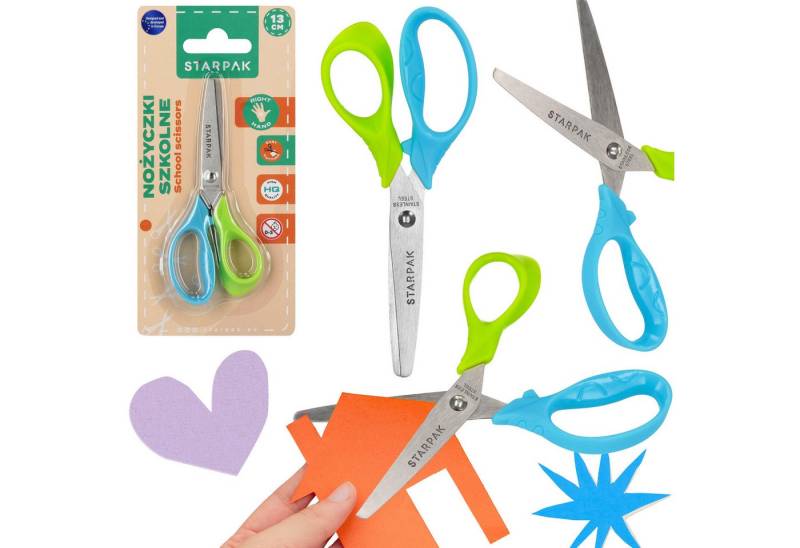 Sarcia.eu Haushaltsschere Kinderschere FÜR RECHTHÄNDIGE, Profilierte SICHER, Schul 13cm STARPAK Sarcia.eu Haushaltsschere Kinderschere FÜR RECHTHÄNDIGE, Profilierte SICHER, Schul 13cm STARPAK von Sarcia.eu