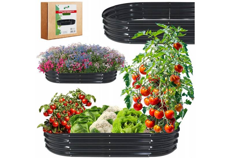 Sarcia.eu Hochbeet Hochbeet Metall feuerverzinktes Pflanzenbeet 120x60x30 cm, ANTHRAZIT von Sarcia.eu
