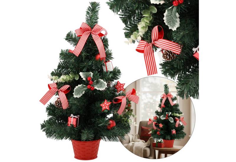Sarcia.eu Künstlicher Weihnachtsbaum Künstlicher Weihnachtsbaum 60 cm rot mit Stechpalmen geschmückt, klein Sarcia.eu Künstlicher Weihnachtsbaum Künstlicher Weihnachtsbaum 60 cm rot mit Stechpalmen geschmückt, klein von Sarcia.eu