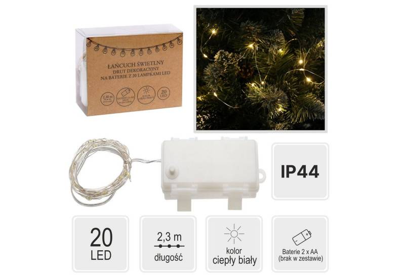 Sarcia.eu Lichtervorhang Lichterkette, dekorativer LED-Draht mit Batterien 20 Lichter von Sarcia.eu