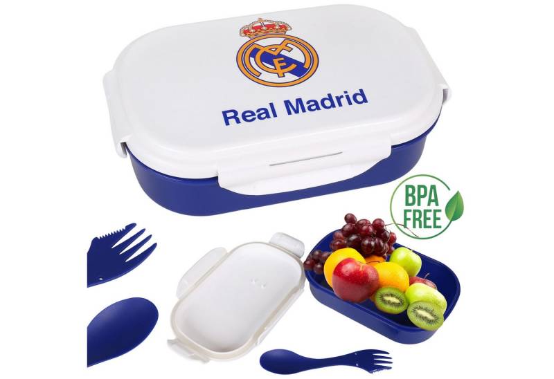 Sarcia.eu Lunchbox Real Madrid Frühstücksbox mit Löffel, Schulfrühstücksbox, Lunchbox von Sarcia.eu