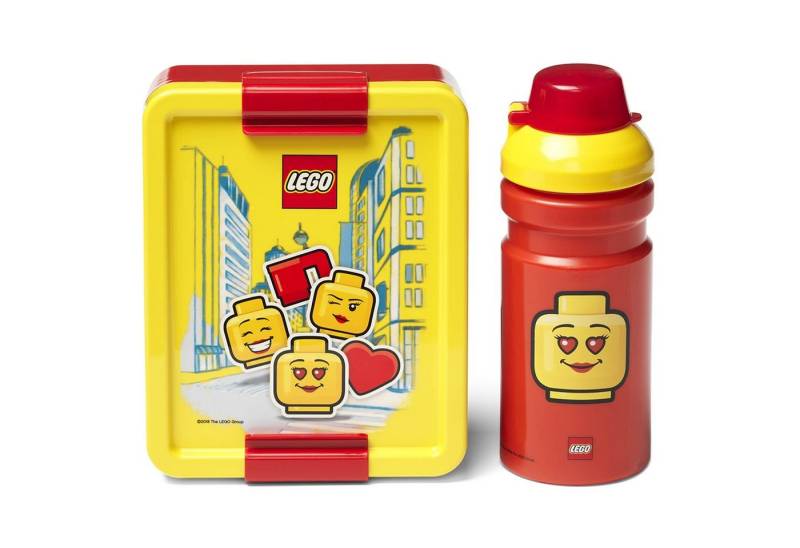 Sarcia.eu Lunchbox Rot-gelbes Set Luncbox und Trinkflasche 390ml LEGO Girl von Sarcia.eu