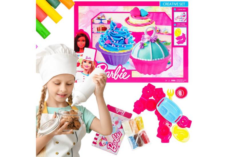 Sarcia.eu Modelliermasse Barbie Plastikmasse Backwaren kleines Set 3+ Rollenspiel Mega Creative von Sarcia.eu
