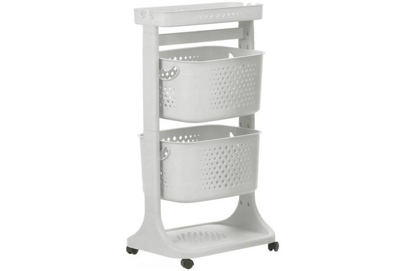 Sarcia.eu Regal Hellgraues Rollregal mit zwei Körben und Fächern 81x44x34cm von Sarcia.eu
