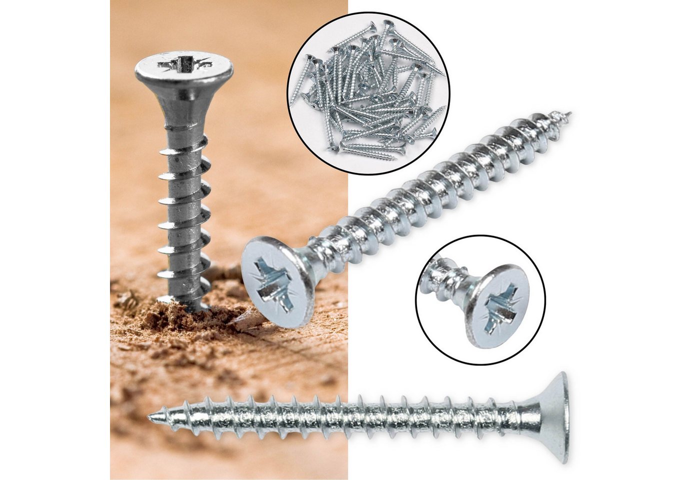 Sarcia.eu Schrauben-Set Senkkopf-Holzschraube mit Vollgewinde 4,5x45 mm x1 Sarcia.eu Schrauben-Set Senkkopf-Holzschraube mit Vollgewinde 4,5x45 mm x1 von Sarcia.eu