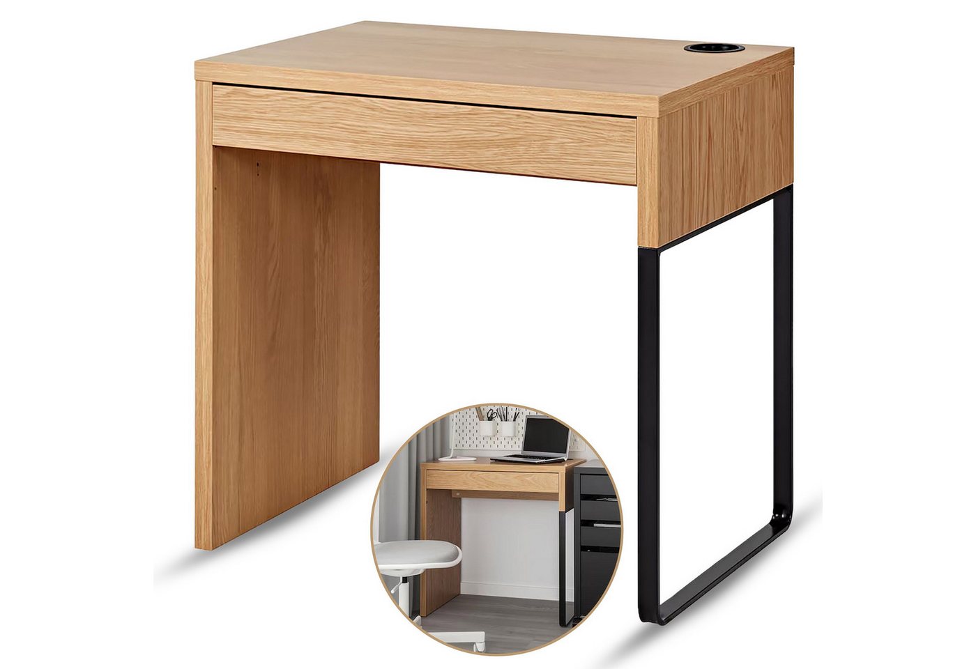 Sarcia.eu Schreibtisch MICKE Brauner Schreibtisch, Eichenimitat 73x50 cm IKEA von Sarcia.eu