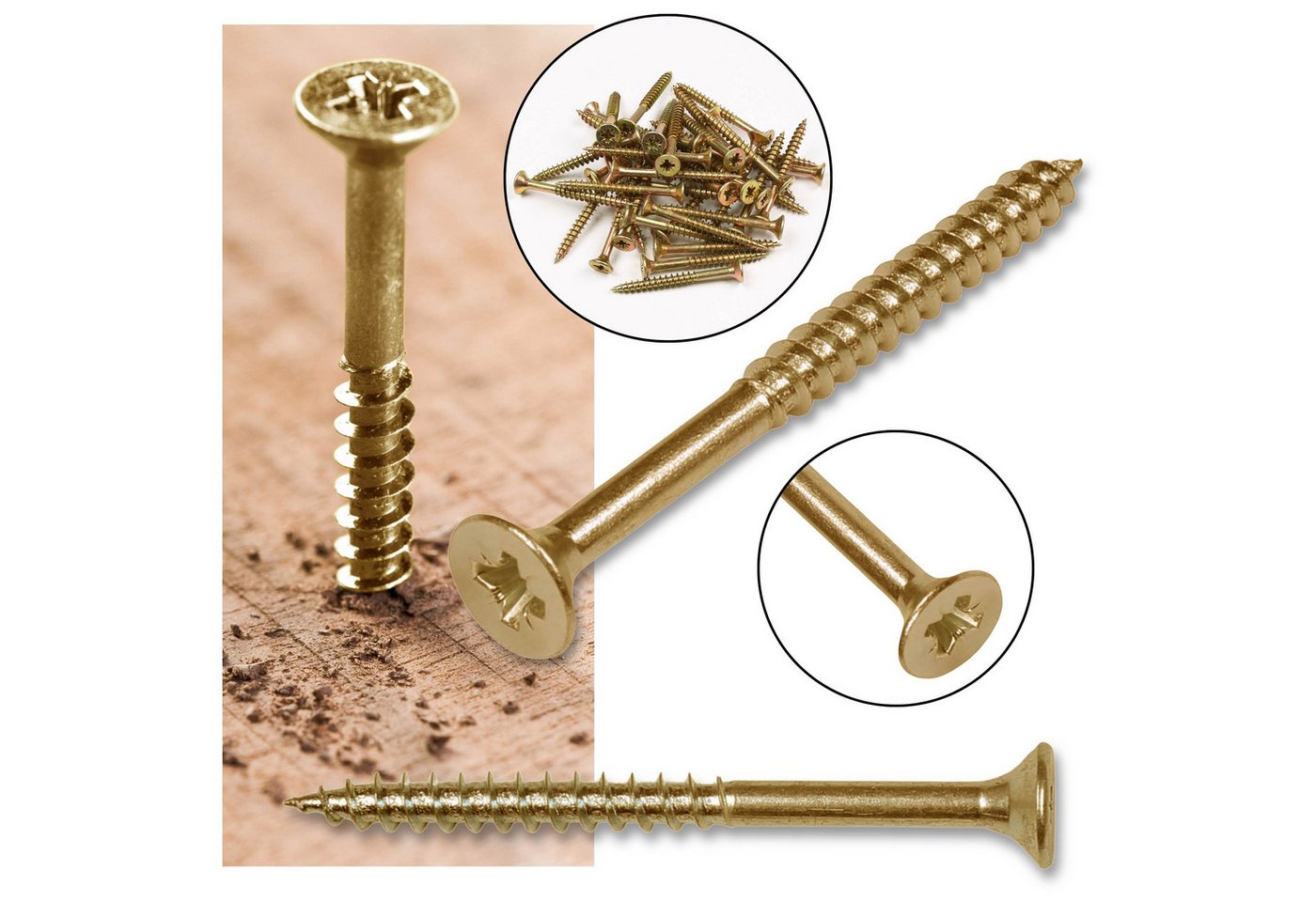 Sarcia.eu Senkschraube 4,5x45/30 mm Konische Holzschraube unvollständigem Gewinde zinkgelb x1 Sarcia.eu Senkschraube 4,5x45/30 mm Konische Holzschraube unvollständigem Gewinde zinkgelb x1 von Sarcia.eu