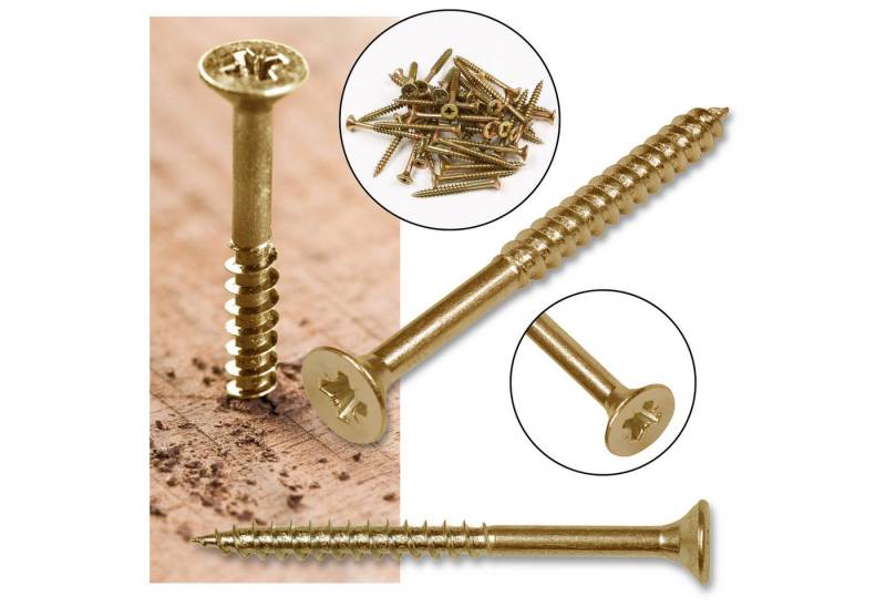 Sarcia.eu Senkschraube 4,5x45/30 mm Konische Holzschraube unvollständigem Gewinde zinkgelb x1 von Sarcia.eu