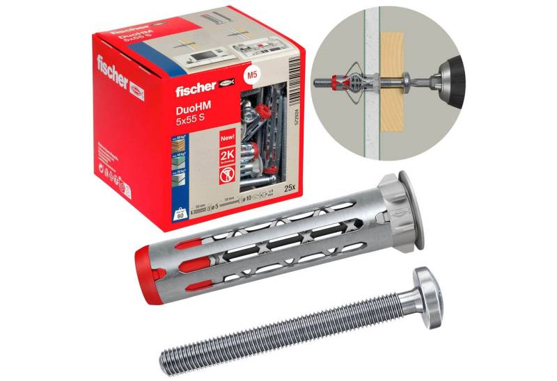 Sarcia.eu Senkschraube Fischer Dübel DuoHM 5x55 S PH TX, TORX, 25 Stk. von Sarcia.eu