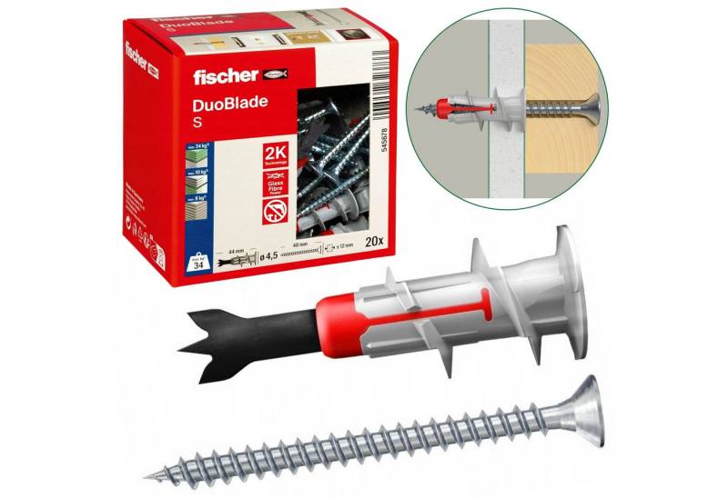 Sarcia.eu Senkschraube Fischer DuoBlade S Gipskarton-Dübel selbstbohrend, 20 Stück von Sarcia.eu