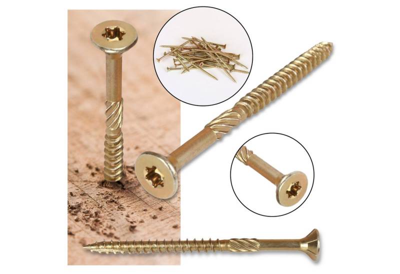 Sarcia.eu Senkschraube Gehärtete Senkkopfschraube mit TX-Buchse, gelb verzinkt 4x60/36mm x1 von Sarcia.eu