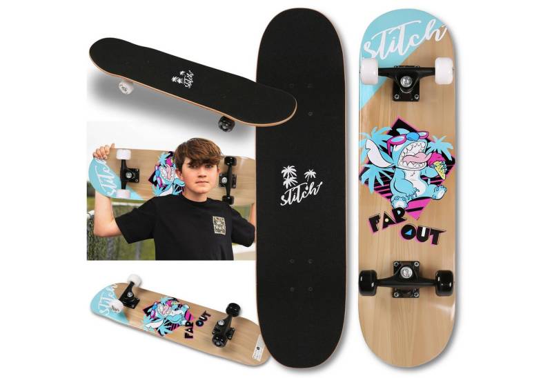Sarcia.eu Skateboard Stitch DISNEY Holz-Skateboard 79 cm, rutschfest, stabil bis 100 kg von Sarcia.eu