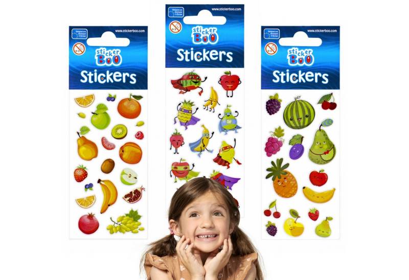 Sarcia.eu Sticker Set mit bunten Stickern für Kinder, fröhliche Früchte Sarcia.eu Sticker Set mit bunten Stickern für Kinder, fröhliche Früchte von Sarcia.eu