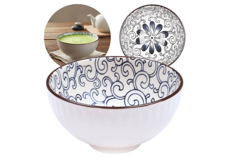 Sarcia.eu Teeschale Japanische Tasse, Chawan Matcha-Schale, blaue Blumenornamente 280 ml Sarcia.eu Teeschale Japanische Tasse, Chawan Matcha-Schale, blaue Blumenornamente 280 ml von Sarcia.eu