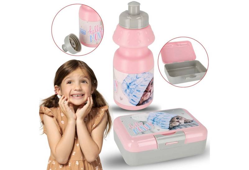 Sarcia.eu Trinkflasche Kätzchen Rosa Set Trinkflasche 350ml + Frühstücksbox STARPAK von Sarcia.eu