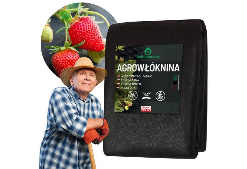 Bellushortus Unkrautvlies GARTENVLIES UNKRAUTVLIES 50g mit UV-Stabilisierung, schwarz, 1,1m von Bellushortus
