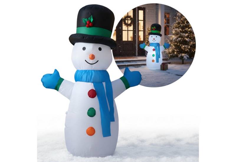 Sarcia.eu Weihnachtsfigur AUFBLASBAR Schneemann LED Figur Gartendeko 120 cm GROß von Sarcia.eu