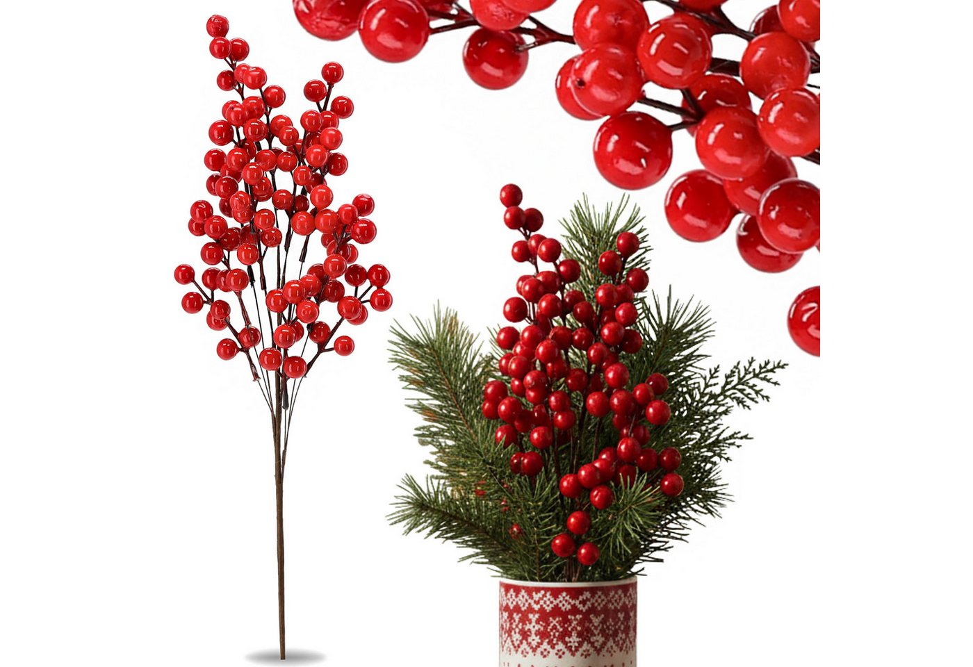 Sarcia.eu Weihnachtsfigur Dekorativer Zweig roten Beeren ZIER-EBERESCHE Weihnachtsdekoration x1 Sarcia.eu Weihnachtsfigur Dekorativer Zweig roten Beeren ZIER-EBERESCHE Weihnachtsdekoration x1 von Sarcia.eu