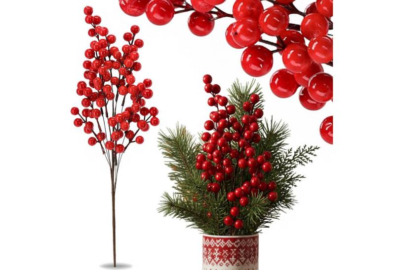Sarcia.eu Weihnachtsfigur Dekorativer Zweig roten Beeren ZIER-EBERESCHE Weihnachtsdekoration x1 von Sarcia.eu