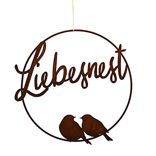 Edelrost Dekoration Liebesnest Ring mit 2 Vögeln zum Hängen 50cm Durchmesser Gartendeko Türschild Rostdekoration Edelrost Dekoration Liebesnest Ring mit 2 Vögeln zum Hängen 50cm Durchmesser Gartendeko Türschild Rostdekoration von Saremo