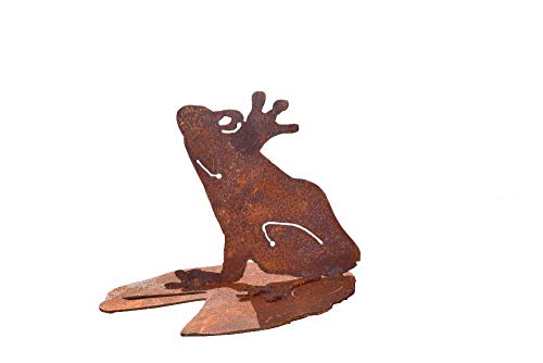 Saremo Frosch auf Seerosenblatt Metall Edelrost Rost Rostfigur Deko Dekoration Deko-Idee Dekofrosch Dekotier Rostdeko Teichdeko Geschenk-Idee Geschenk von Saremo