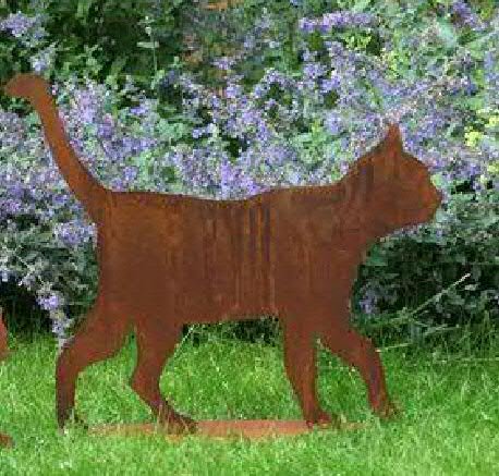 Saremo Rost - Katze auf Platte - Höhe 50cm - Indoor & Outdoor - Rostdeko - Rostfigur von Saremo