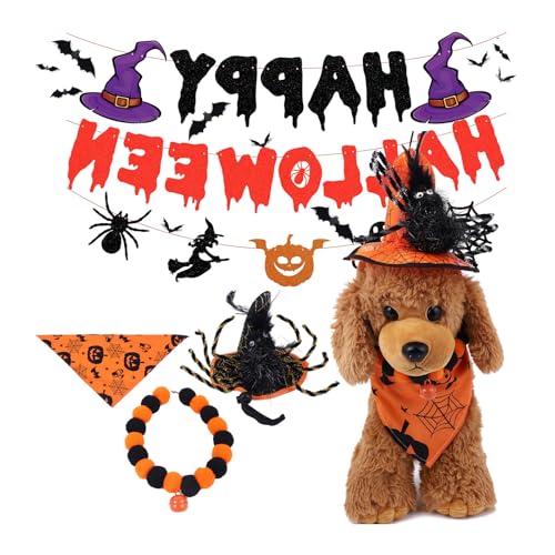 Halloween-Kostüm-Set für Feste, Haustiere, robustes Polyester, Tier-Cosplay-Kleidung, schnell wechselnd, Partyzubehör, Haustier-Party-Dekorationsset Halloween-Kostüm-Set für Feste, Haustiere, robustes Polyester, Tier-Cosplay-Kleidung, schnell wechselnd, Partyzubehör, Haustier-Party-Dekorationsset von Sarhula