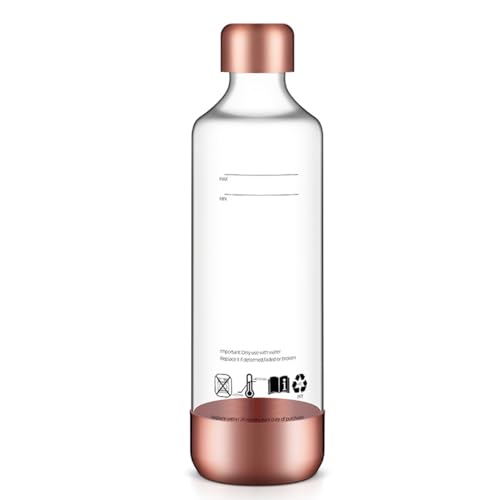 Sarini 1-Liter-Sodaflaschen,Wiederverwendbare Sprudelwasserflaschen,tragbare Sprudelflaschen,für Soda-Automaten (Platin) von Sarini