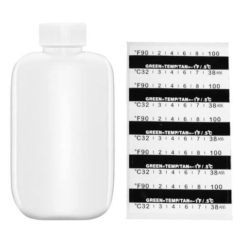 Sarini 12-teiliges Urintest-Komplettset, Reise-Urintest-Kit mit 2 leeren Flaschen, 10 Temperaturteststreifen, Urintest-Set von Sarini