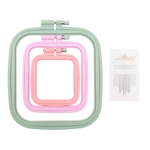 Sarini 3 Pieces ABS Embroidery Hoop,Rectangle Embroidery Frame Cross Stitch Hoop,Sewing Tool for Art Craft Handy Sewing with Gold Eye Embroidery Needles Sarini 3 Pieces ABS Embroidery Hoop,Rectangle Embroidery Frame Cross Stitch Hoop,Sewing Tool for Art Craft Handy Sewing with Gold Eye Embroidery Needles von Sarini