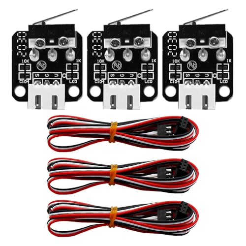 Sarini 3-teiliger Endschalter-Endanschlag für 3D-Drucker,mechanischer Endschalter CR-10S,mit 3-poligem 1-m-Kabel,kompatibel mit der Serie Ender 3/5/pro/V2 CR-10 S4 S5 von Sarini