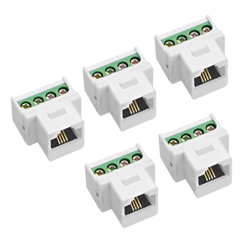 Sarini 5 STÜCKE RJ11 Schraubbuchse CAT3 Telefon Keystone Jack Mit Schraubanschluss Auf Breakout-Board 4 Schrauben Zu RJ11 6P4C Weibliche von Sarini