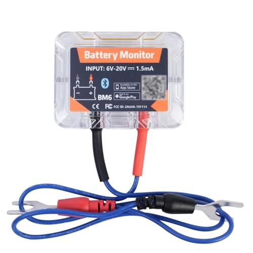 Sarini Auto- & Motorradbatterietester Autobatterietester Kabelloser Bluetooth-Batteriemonitor Batterieüberwachungssensor & Fahrzeugfinder Multifunktionales Batterieerkennungstool von Sarini