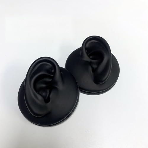 Sarini Black Right Ear Displays Model Silicone Ear Model Silicone Flexible Ear Model with Display Stands for Teaching Tools Jewelry Display Earrings Professional Piercings von Sarini