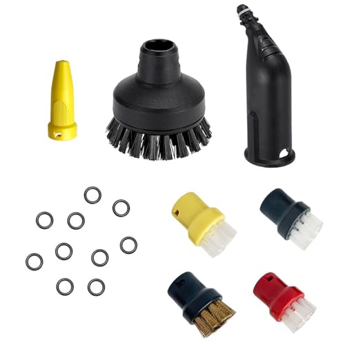 Sarini Dampfreiniger-Ersatzteil-Sets,große Rundbürste,Mundstückdüse,Powerdüsen,Rundbürsten-Set,Zubehör passend für Karcher SC1 SC2 SC3 SC4 SC5 SC7 CTK10 von Sarini