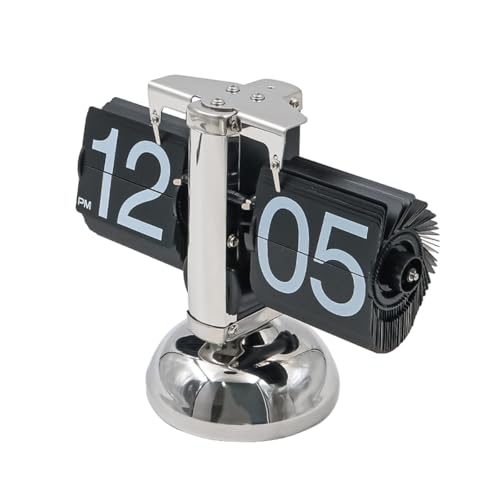 Sarini Digitale Retro-Flip-Uhr, Digitale Flip-Uhr, Flip-Tischuhr, automatische Page-Flip-Uhr, verwendet im Wohnzimmer zu Hause, Hotel-Tischuhr (schwarz) von Sarini