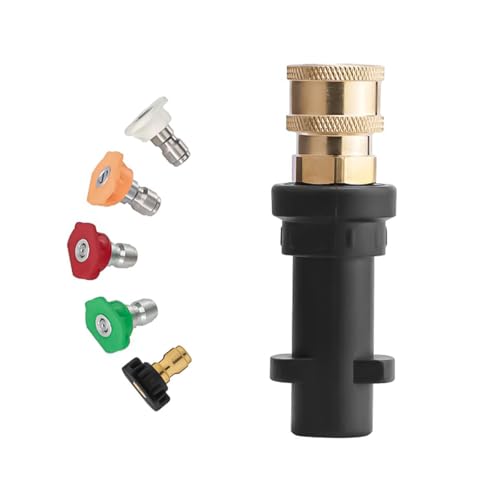 Sarini Hochdruckreiniger-Adapter für Karcher K2 K3 K4 K5 K6 K7 Karcher Quick Connect Adapter mit 5 Power-Düsenspitzen, mehrere Grad Sarini Hochdruckreiniger-Adapter für Karcher K2 K3 K4 K5 K6 K7 Karcher Quick Connect Adapter mit 5 Power-Düsenspitzen, mehrere Grad von Sarini