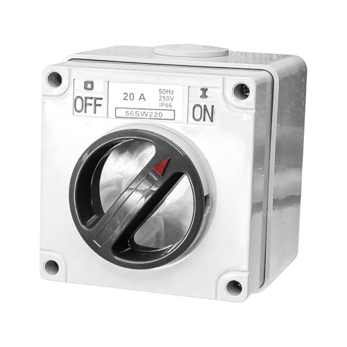 Sarini IP66 Wasserdichter Schalter 250V 2-Positionen-Drehwahlschalter Wasserdichter und staubdichter Trennschalter für den Außenbereich von Sarini
