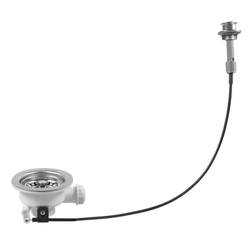 Sarini Siebkorb Exzenterventil mit Seil Drehexzenter Ablaufgarnitur Spüle G1-1/2 Durchmesser 114mm für Küchenspüle und Geschirrspüler Entwässerungslösungen von Sarini