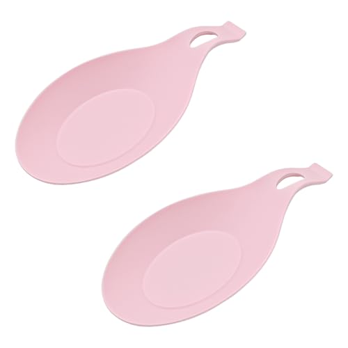 Sarini Silicone Spoon Rest,Kitchen Utensil Holder,Spoon Rest from Silicone,Cooking Spoon Rest from Silicone,Almond-shaped Kitchen Helper Tray for Spoons,Pink von Sarini