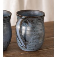 Einzigartige Blaue Keramiktasse, Xxl Große Keramiktasse Handgemacht, Geschenk Für Sie, Kaffeeliebhaber Geschenk, Geburtstagsgeschenk von SaritCeramics