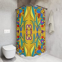 Bunter Bad-Dekor, Lustige Duschvorhänge, Gelber Polyester-Duschvorhang von SaritShayLove