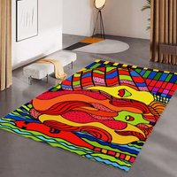 Funky Rugs, Funky Rugs, Pop Art Teppich, Bunte Teppiche, Knalliger Klappbarer Rechteckiger Wandkunst Teppich von SaritShayLove