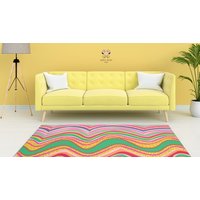 Groovy Teppich, Teppich Für Schlafzimmer, Unikat Kunst 4x6 2x3 3x5 Lebendiger Streifen Bunter Designer Teppiche, Trendy Teppiche von SaritShayLove