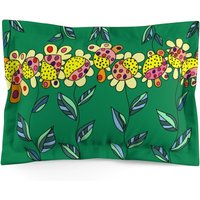 Grünes Kissen Sham Mit Blumen, Standard King Pillow Sham, Blumen Microfaser Blattdruck Shams von SaritShayLove