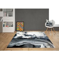 Marmor Teppich, Abstrakter Groovy Schwarz Grau Und Weiß Schlafzimmer Funky Wohnzimmer Boho Chic Teppiche, Bereich Wand Kunst Teppich von SaritShayLove